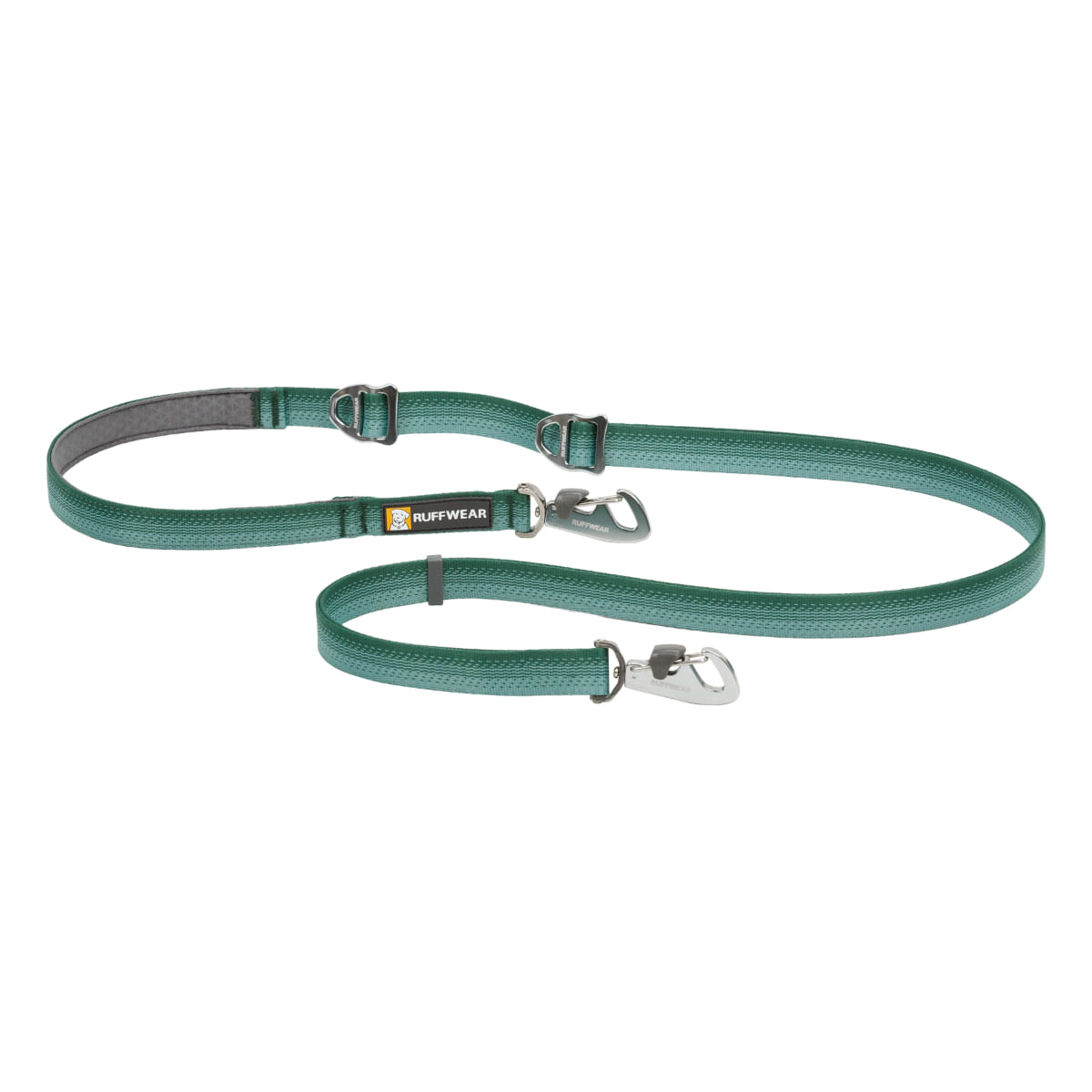 RUFFWEAR Switchbak, lesă bandă multifuncțională cu 2 carabine sport câini, ajustabilă RUFFWEAR Switchbak River Rock Green, lesă bandă multifuncțională cu 2 carabine sport câini, ajustabilă, verde, XS-XL(2.1m  x 2cm) - 2 | YEO